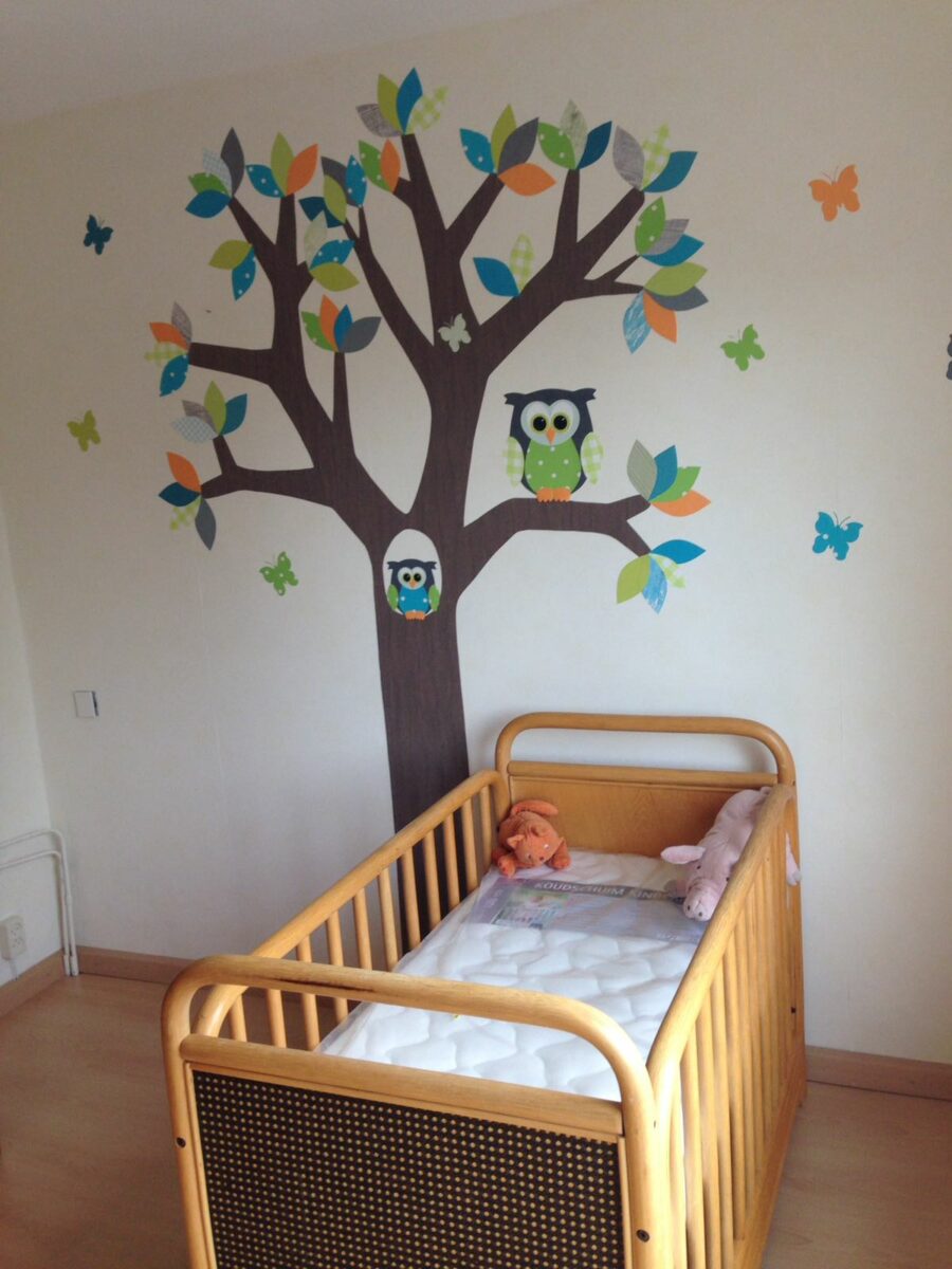 Behangboom muurdecoratie babykamer kinderkamer behang baby