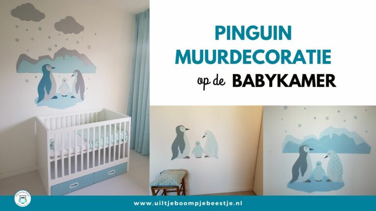 pinguin muurdecoratie behang kinderkamer cover