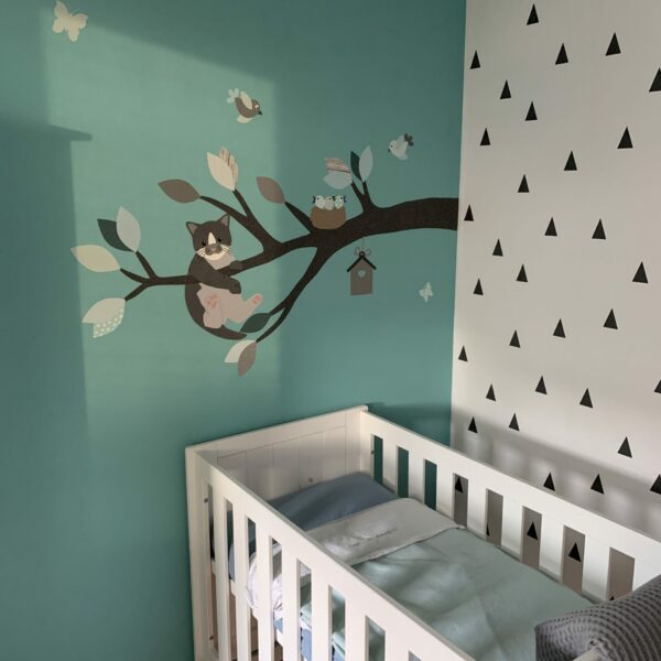 Poes behangdecoratie behang babykamer muursticker kinderkamer kat