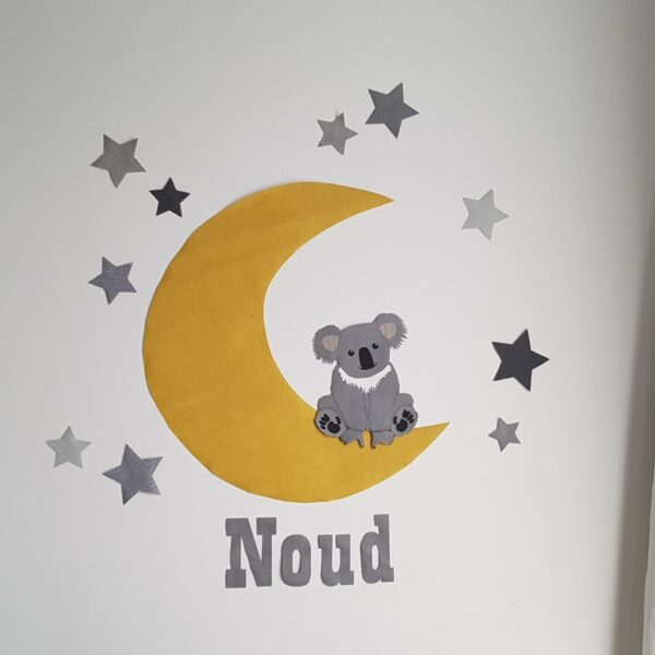 Koala behangdecoratie muursticker oudgroen babykamer muurdeco behang