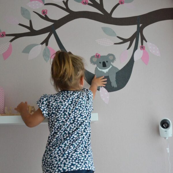 Koala muursticker behang muurdecoratie babykamer kinderkamer roze trend
