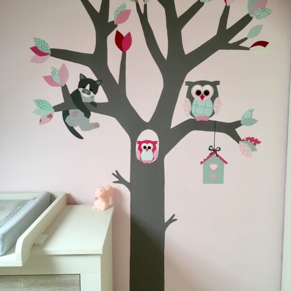 poes in behangboom behang kinderkamer