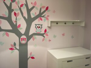 behangboom mintgroen-roze tinten