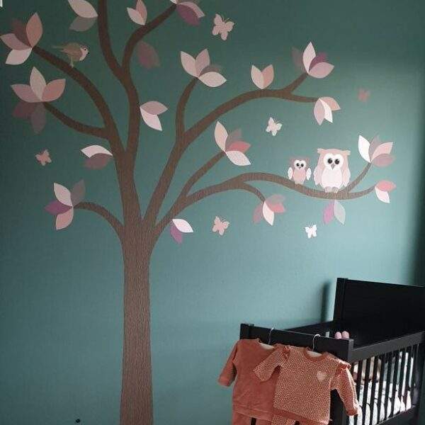 Droomboom muurdecoratie behang babykamer