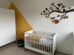 Vos muurdecoratie babykamer babykamerstyling babykamerbehang behang muursticker behangsticker wijchen dutchdesign fox kinderkamerdecoratie babyuitzet newborn babykamerinrichting