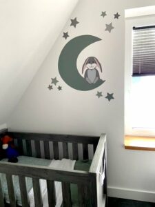 maan behangdecoratie babykamer behang konijn muursticker behangsticker muurdecoratie kinderkamer