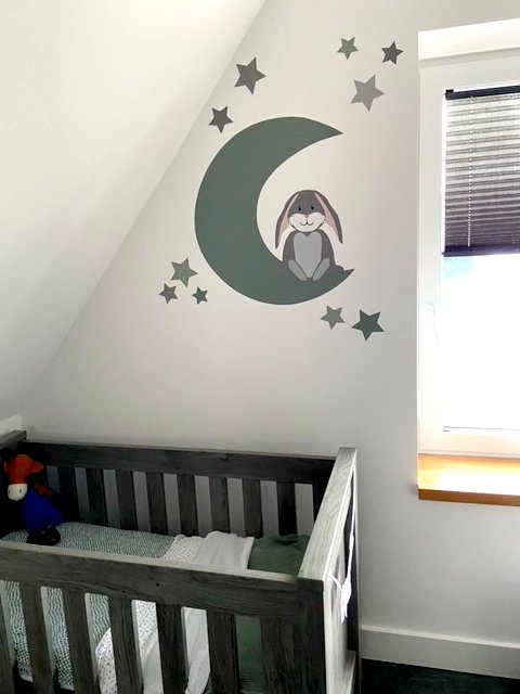 maan behangdecoratie babykamer behang konijn muursticker behangsticker muurdecoratie kinderkamer