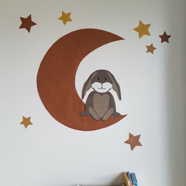 maan behangdecoratie babykamer behang konijn muursticker behangsticker muurdecoratie kinderkamer