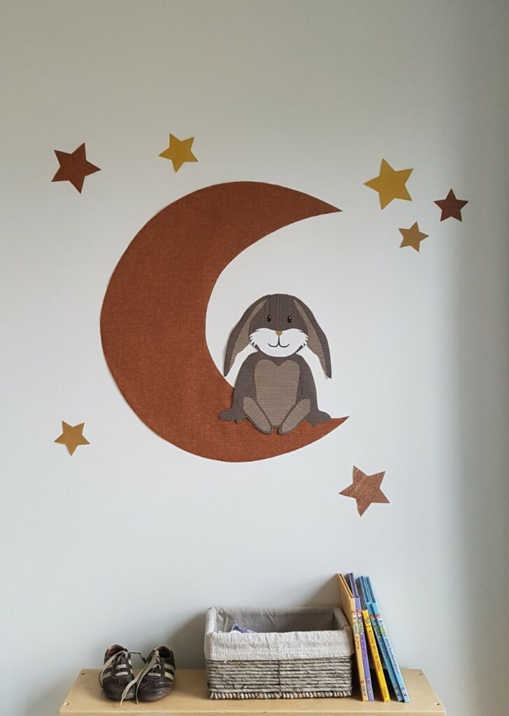 maan behangdecoratie babykamer behang konijn muursticker behangsticker muurdecoratie kinderkamer