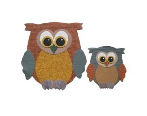 Uilen muursticker behang muurdecoratie in roest-okergeel-groen tinten