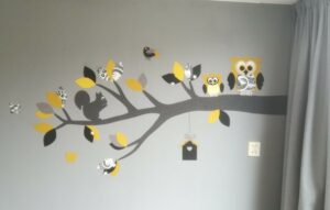 Behangtak met uilen muurdecoratie babykamer babykamerstyling muursticker behangsticker