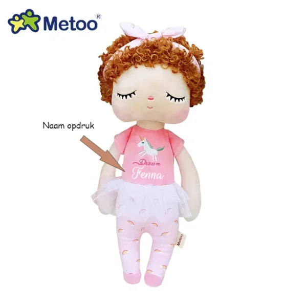 metoo pop Angela roze baby geboorte met naam personaliseren speelgoed pluche knuffel babykamer kinderkamerdecoratie poppenspel poppenmoeder fantasiespel fairy