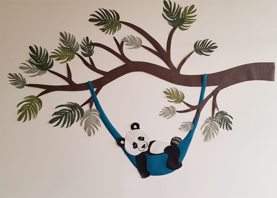 Panda muurdecoratie babykamer behang babykamerstyling babykamerinrichting wijchen zwangerschap newborn baby