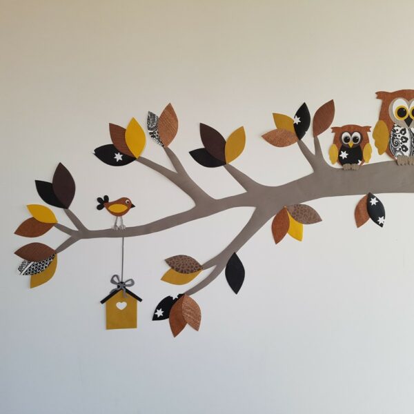Behangtak met uilen muurdecoratie babykamer babykamerstyling muursticker behangsticker
