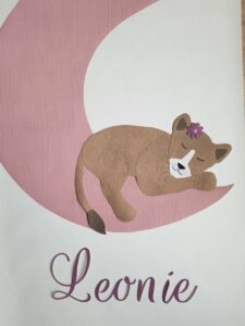 oudroze maan behangdecoratie babykamer behang welp muursticker behangsticker muurdecoratie kinderkamer