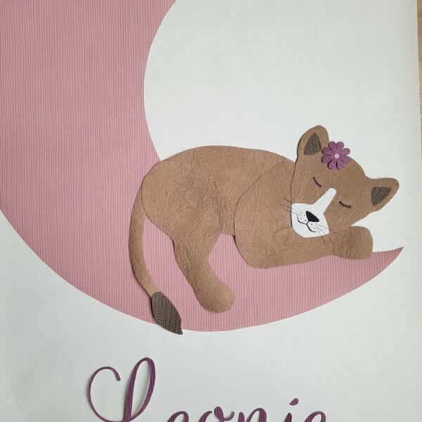 oudroze maan behangdecoratie babykamer behang welp muursticker behangsticker muurdecoratie kinderkamer