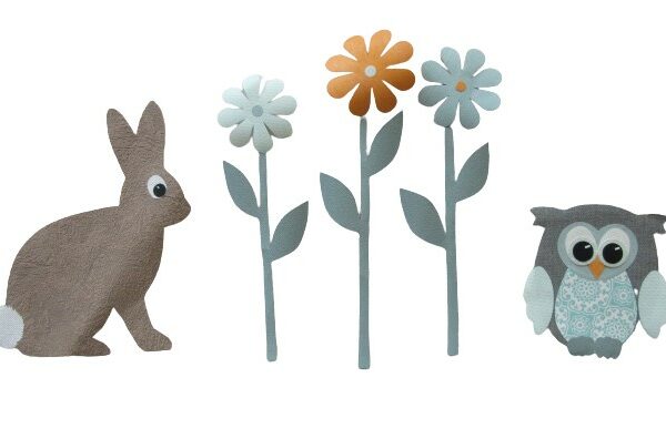 Bloemen op steel behang babykamerbehang flora muurdecoratie