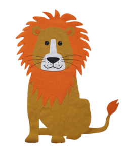 Leeuw zittend muurdecoratie babykamer behang jungle