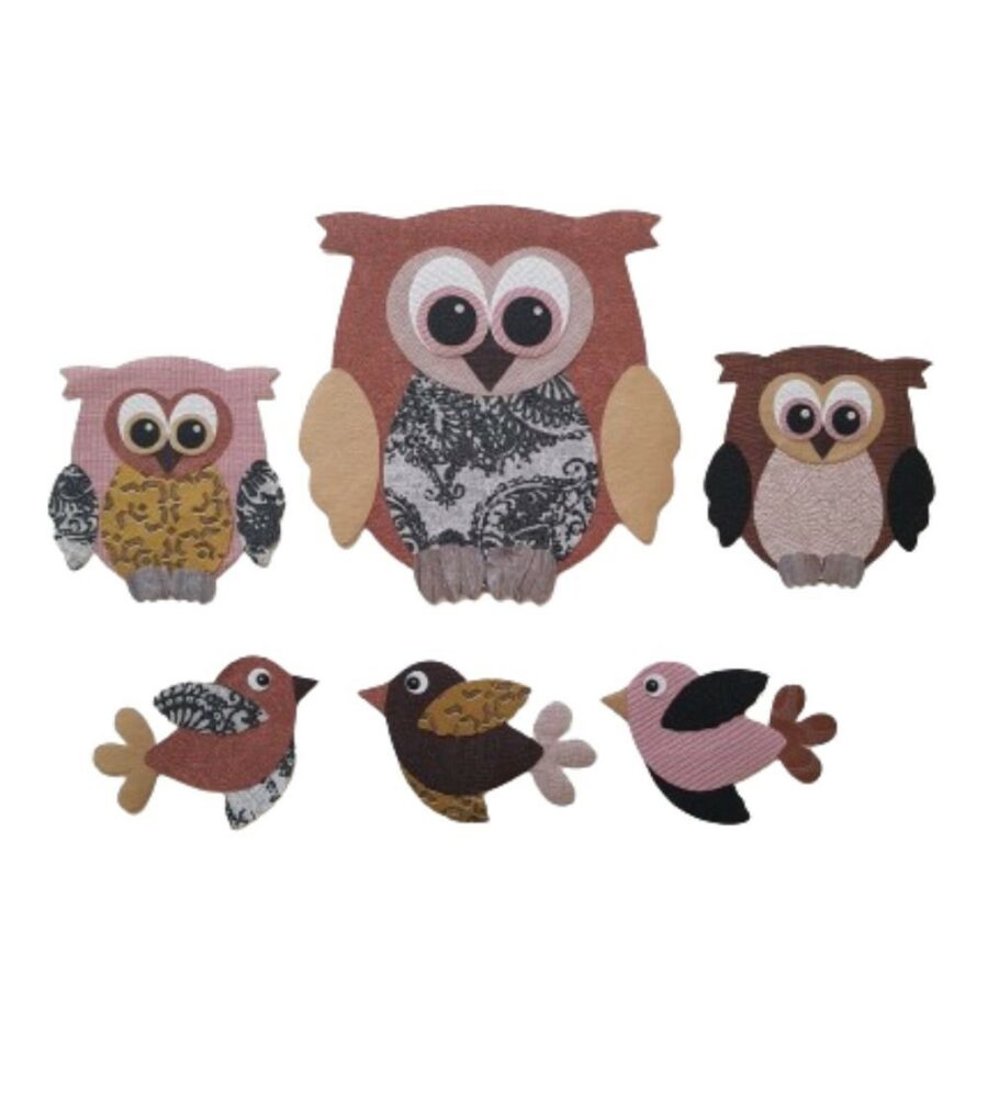 Uilen-vogeltjes muurdecoratie kinderkamer