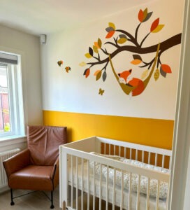 Vos muurdecoratie oranje-okergeel-bruin