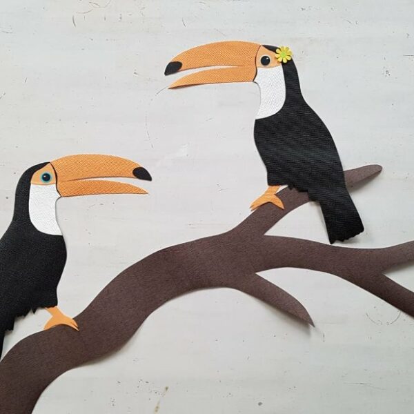 Toekan muurdecoratie junglekamer behang babykamer tropische vogel