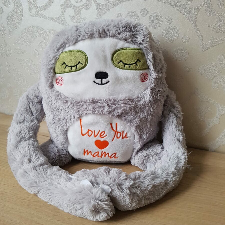 knuffel met naam luiaard en stem opname recorader