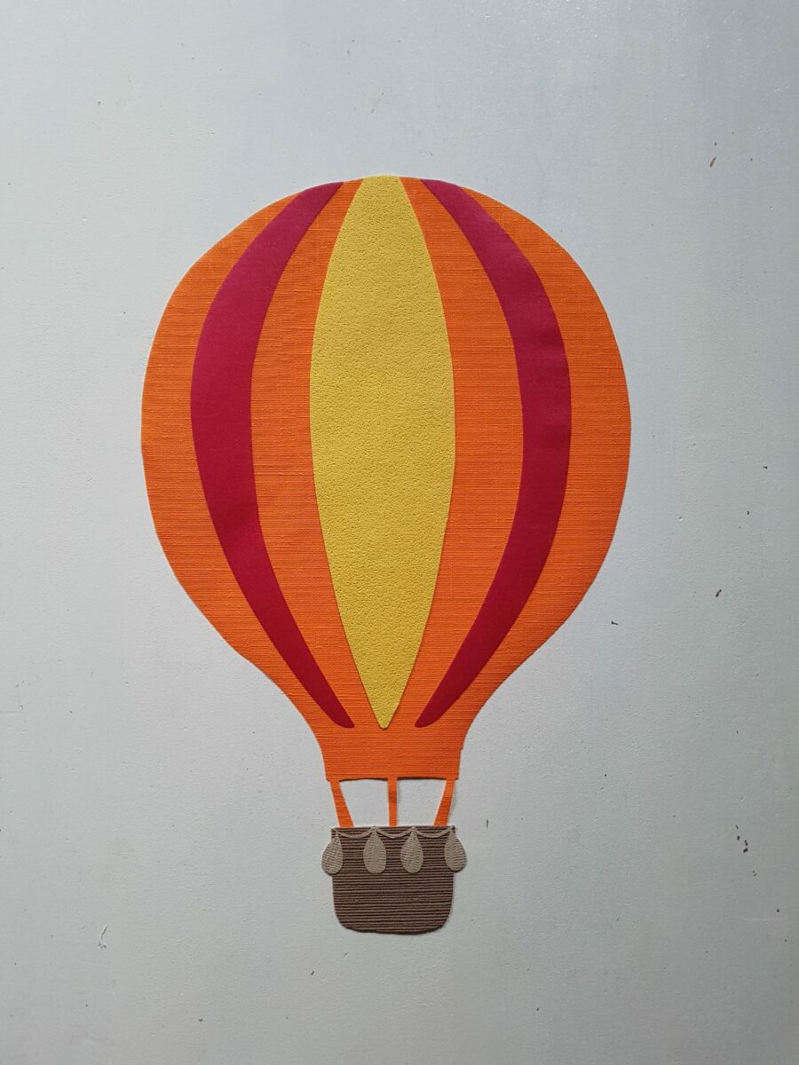 Luchtballonnen muurdecoratie kinderkamer behang decoratie oranje-rood-geel