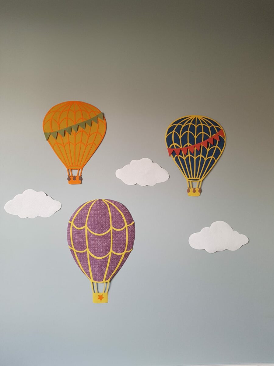 Luchtballonnen muurdecoratie kinderkamer behang decoratie