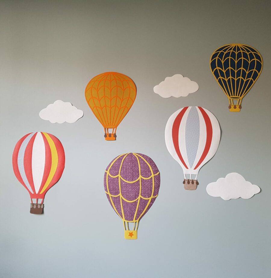 Luchtballon muurdecoratie behang kinderkamer