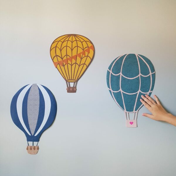 Luchtballonnen muurdecoratie babykamer