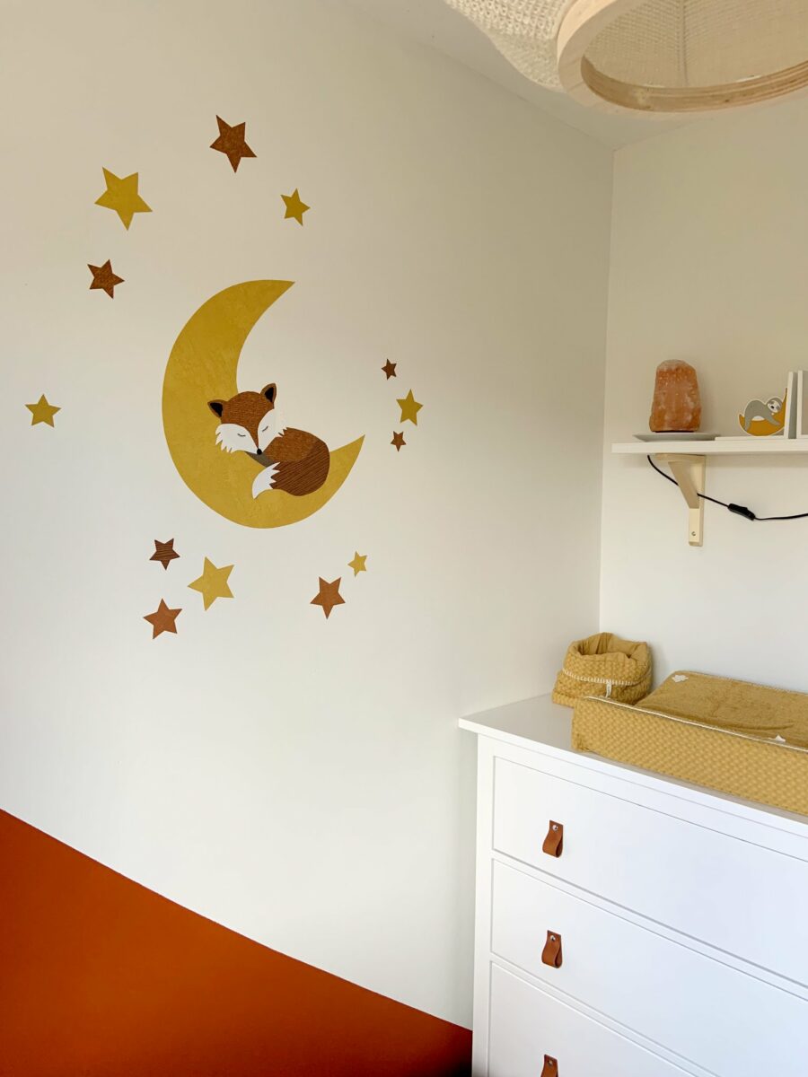 maan vos behang muurdecoratie babykamer