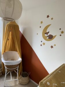 muurdecoratie vos op maan behang roest babykamer