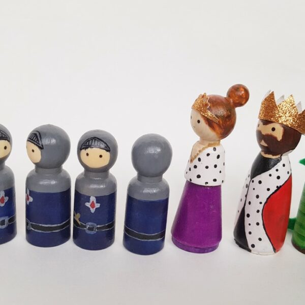 Pegdolls koningkrijk kegelpoppetjes hout