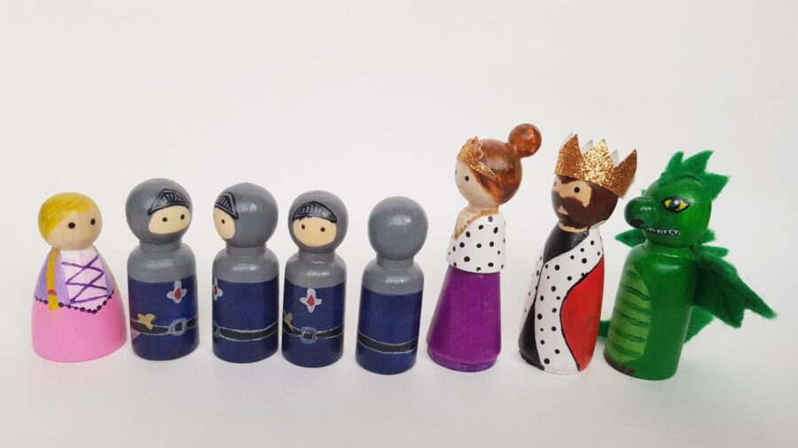 Pegdolls koningkrijk kegelpoppetjes hout