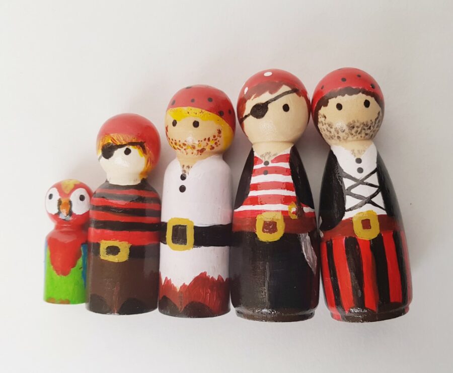 Piraten pegdolls kegelepoppetjes fantasie spel kinderen